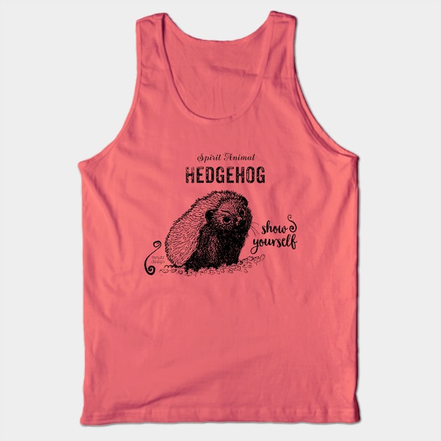 Spirit animal Hedgehog black Tank Top by mnutz